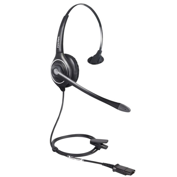 VoiceJoy Monaural Headset with Noise Cancelling Microphone with QD(Quick Disconnect),Compatible