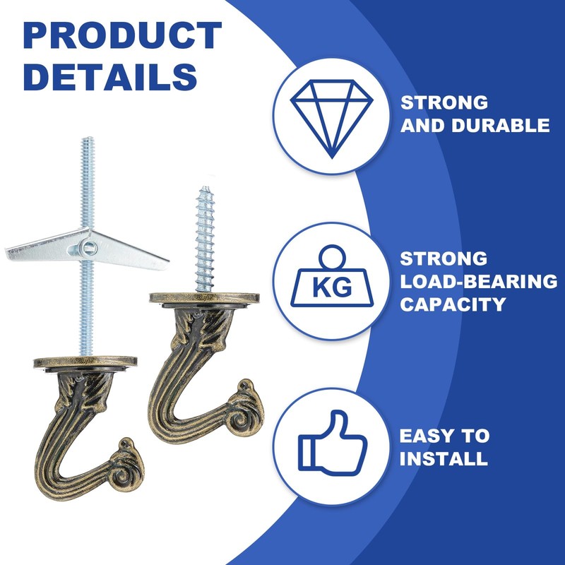 PATIKIL Swag Hooks, 2 Pcs Heavy Duty Ceiling Hooks with