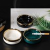 Saim Ceramic Gold Edge Round Ashtray for Cigar, Desktop Smoking