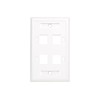 Quad Outlet Rj45 Universal Keystone Face Plate / Wall Plate,