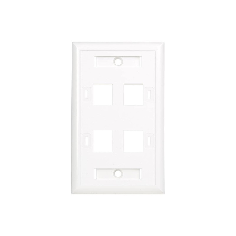 Quad Outlet Rj45 Universal Keystone Face Plate / Wall Plate,