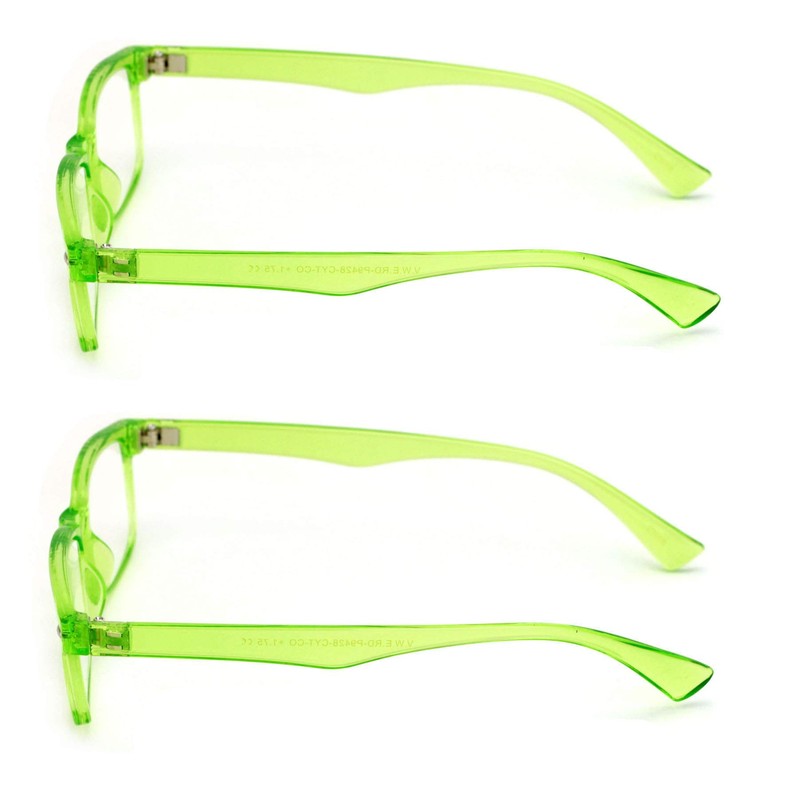 2 Pairs Casual Rectangular Reading Glasses - Stylish Simple Readers