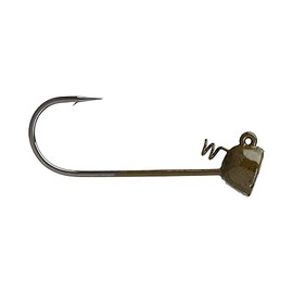 BUCKEYE LURES Spot Remover Magnum Jig Head with Heavy-Duty Spring & Sharp Nickel Hook for Soft Plastic Bass Fishing Baits, 3 Pack, Green Pumpkin, 3/4 oz