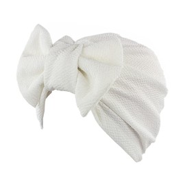 beauty YFJH Womens Bowknot Stretch Hijab Turban Headwear Cap (White)