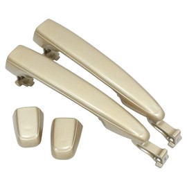 MOTOKU Set of 2 Rear Left Driver and Right Passenger Side Gold Exterior Sliding Door Handle Without Keyhole for Toyota Sienna 2004-2010