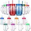 Nuenen 16 Pcs 20 oz Bulk Plastic Snowglobe Tumbler with