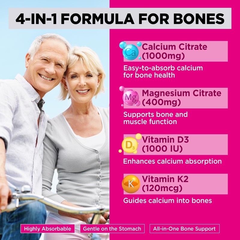 Yutiny Calcium Citrate Filled Gummies, Extra Absorption Calcium Citrate 1000mg