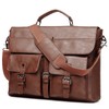 Leather Messenger Bag for Men,Vintage Mens Laptop Bag Water Resistant