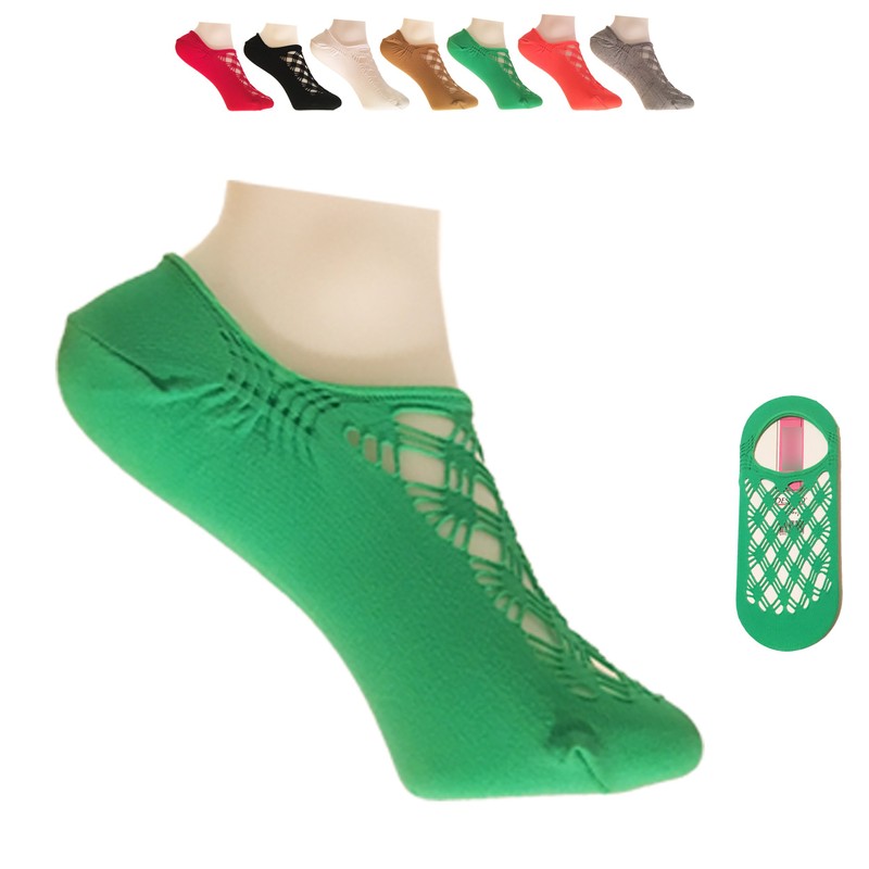 3 Pairs Ladies Fishnet Mesh Design Comfortable, Elegant Footsie Trainer