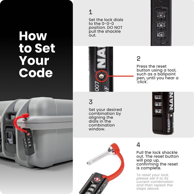 NANUK TSA Approved Lock – Durable, Secure Travel Case Lock