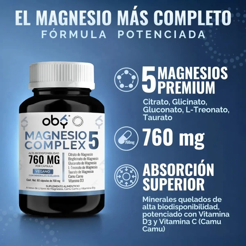 Oby Magnesio Complex Vitaminas Mujer Hombre Capsulas