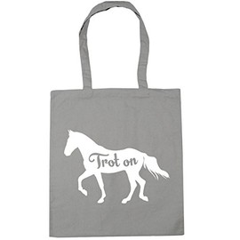 Hippowarehouse Trot On Horse Riding Tote Shopping Gym Beach Bag 42cm x38cm, 10 litres