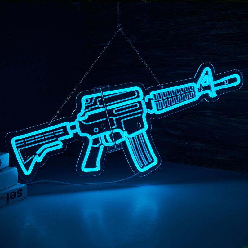 Gun Neon Sign M4 Neon Sign for wall decor Large