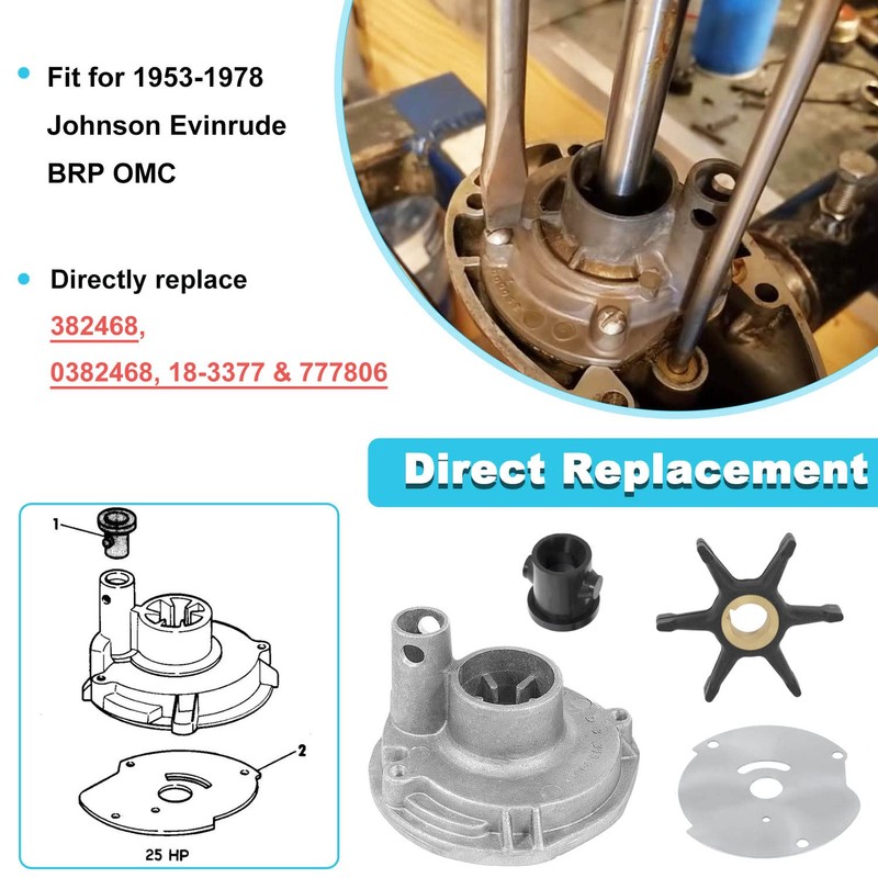 382468 0382468 Water Pump Impeller Kit Fit for Johnson Evinrude