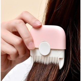 Cortapelos, Mini cepillo de pelo portátil 2 en 1 y recortador de puntas abiertas para mujeres - Cortadora acero inoxidable ajustable desmontable a prueba polvo, tipo 1