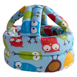 IULONEE Baby Safety Helmet, Cotton, Adjustable Children's Crash Helmet, Head Protection, Protective Harnesses Cap (Owl Blue)