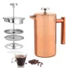 Modern Home 27oz FRENCH PRESS COPPER POT DOUBLE WALL STAINLESS