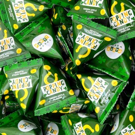 St Patrick's Day Candy - 40 Mini Packs - Popping Rocks Candy - Sour Green Apple Flavor - Individually Wrapped Treats for Classroom, Party Favors & Goodie Bags