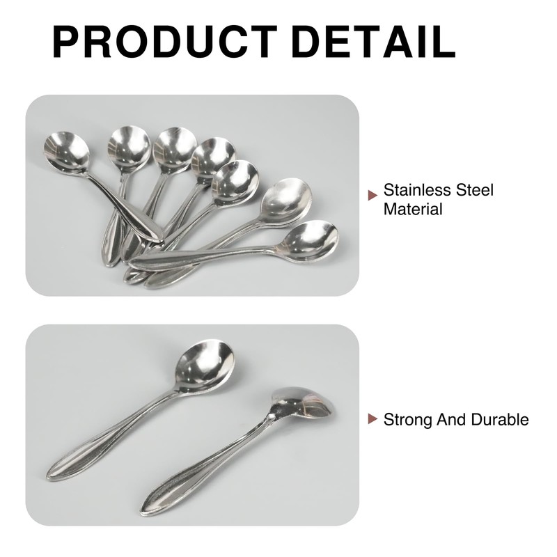 SuriNexCentrics Pack of 8 Tiny Stainless Steel Small Spoons for