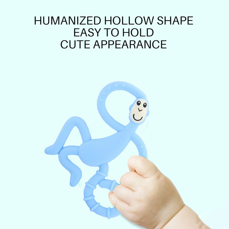 4pcs Cute Monkey Shaped Cartoon Silicone Soft Elastic Baby Teether