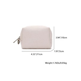 YONBEN Bag for Women's Makeup PU leather Small Wristlet Pouch Lightweight Stylish Convenient Storage Solution (Canvas/Beige)