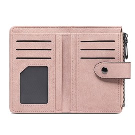 FALAN MULE Purses for Women RFID Blocking, Small Womens Wallet with ID Window, Bifold Zipper Pocket Card Case Purse, PU Leather Wallet for Women with 12 Card Slots, Multi-Function Card Holder