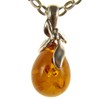Baltic amber and sterling silver 925 cognac pendant (no chain)