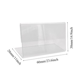 GOIYZTTR Pack of 30 Mini Sign Display Acrylic Name Card Holder Business Card Display Label Holder Plastic for Business Card Display