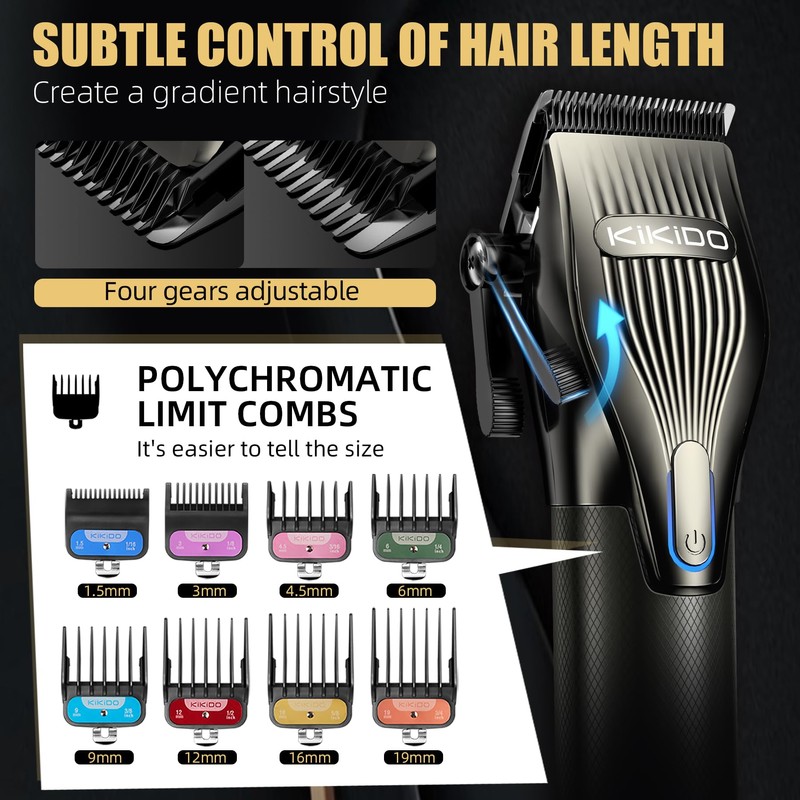 KIKIDO Professional Hair Clippers for Men,USB Rechargeable Hair Trimmer,Men's Grooming