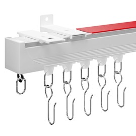 RUIMS Ceiling Curtain Track Self-Adhesive No Drill Ceiling Mount Wall Mount 3 in 1, Heavy-Duty Aluminum Alloy Shower Patchwork Ceiling Curtain Track, Privacy Guard for Open Rooms(White 9.8 FT)