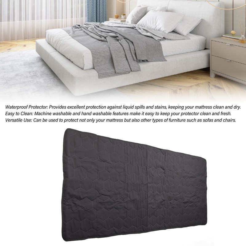 Waterproof Mattress Protector Dark Grey Anti Slip Honeycomb Large Size