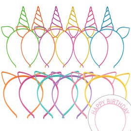 Candygirl Girl's Plastic Headbands Tiara Bunny Cat Bow Hairbands (012 Mix Set)