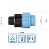 BFG MDPE Fitting für Wasserrohre, Adapter 25mm x 1/2" BSP