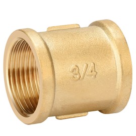 oumuik Brass Sleeve 3/4 Inch Female Thread Fitting Brass Fittings Suitable for Heating Drinking Water System