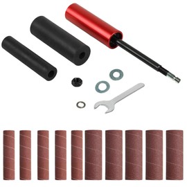 Portable Spindle Sander Drum Sander Set Hand-Held Rubber Sanding Drum Held Rubber Sanding Drum for Metal Wood Glass Stone for Drill 4-1/2" x 1-1/2" and 4-1/2" x 1"(8pcs Sanding Sleeves)