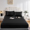 DuShow Fitted Sheet-Deep Pocket Satin Silky Bed Sheet,Breathable Soft and