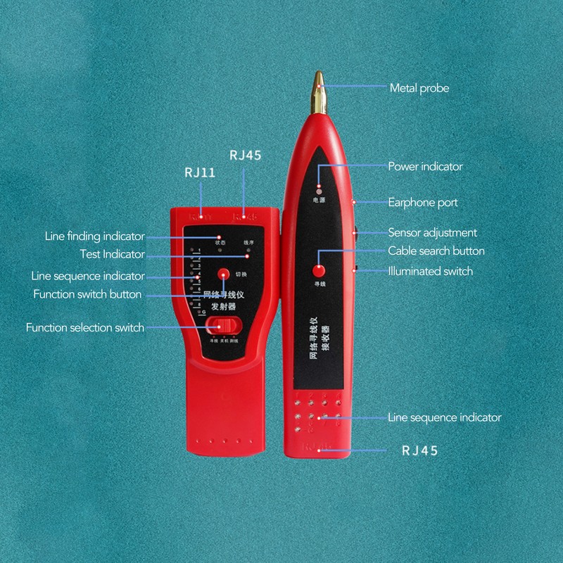 POE Net Cable Wire Tester Multifunctional ABS Regulable Sensitivity Ethernet