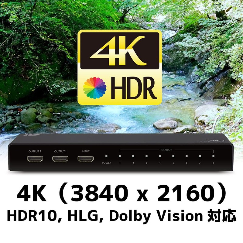4K60Hz 1 in 8 Output HDMI Splitter RS-HDSP8P-4K
