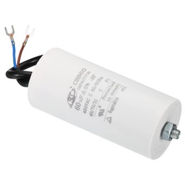 PATIKIL CBB60 60uF Running Capacitor, AC 450V 2 Wires 50/60Hz Cylinder Bottom with Screw 111x51mm for Washing Machine,Water Pump Motor Star