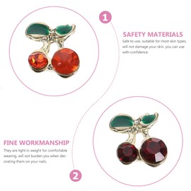 Healeved 180pcs Cherry Nail Rhinestones for Nail Art Sparkly Crystals Charms Elegant Decorations for Women for Parties and Special Occasions