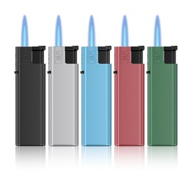 5 Pack Mini Candle Lighters Multipurpose Extended Gas Lighter Wand Refillable for Kitchen Fireplace Pilot Light DIY (Butane Included)