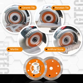 Diamond Tile Cutting Dics - BGTEC 3PCS Ceramic Tile Saw Blade 3 inch with 3/8 inch Arbor Continuous Toothing for Porcelain Ceramic Granite Marble Tile Granite