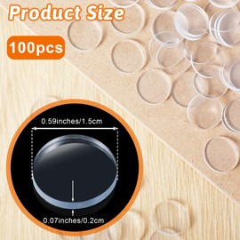 100 PCS Glass Table Top Anti Slip Bumpers, Rubber Glass Table Top Grippers Bumpers, Round Clear Anti Slip Pads for Kitchen Cabinets, Laptop (2mm Thickness)