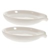 Ciieeo 2Pcs Elegant Ceramic Spoon Rest Compact Spoon Tray for