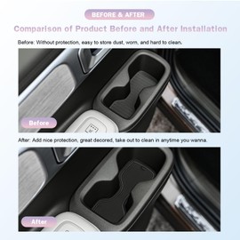 Center Console Liner Mat Fits 2024 2025 Hyundai Santa Fe SE/SEL/SEL Hybrid/XRT/Limited/Calligraphy Accessories Cup Holder Insert Mat Center Console Shifter Liner Trim Door Pocket Mat 18PCS, Black