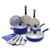 GreenLife Sandstone Healthy Ceramic Nonstick, 15 Piece Kitchen Cookware Pots