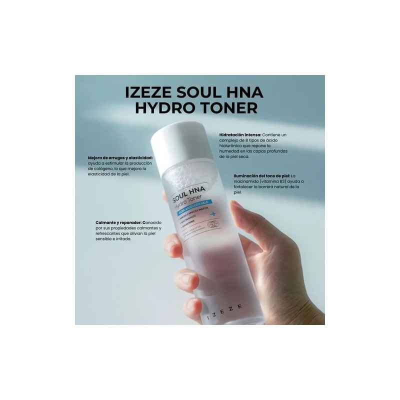 IZEZE Tonico Hidratante Coreano 150ml Esencia Liquida Con 8 Acidos