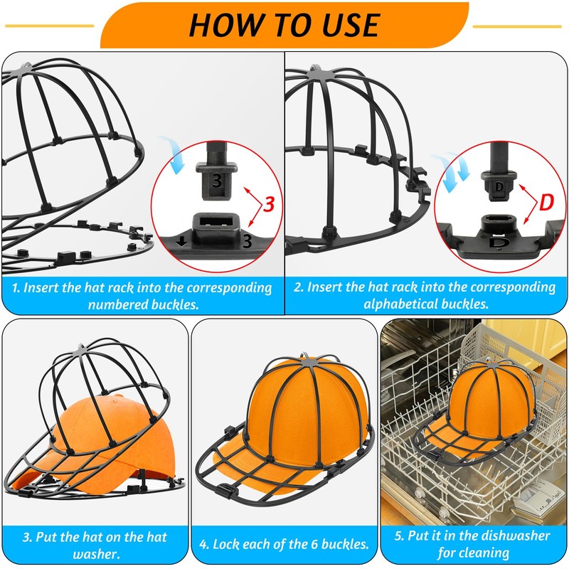 Cap Washer Cage,2-Pack Baseball Cap Washing Cage Cap Washer For