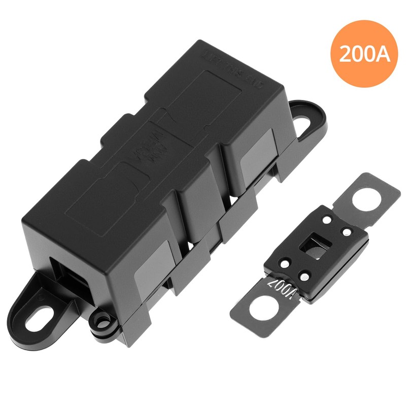 QWORK® Car Fuse Holder with Protective Cover, Includes 200A Fuse