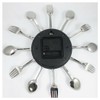 Modern Design Silver Cutlery Kitchen Utensil Clock Spoon Fork Knife